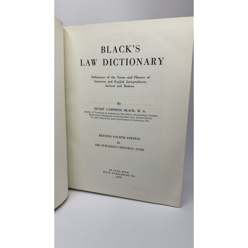 Black's Law Dictionary Revised Fourth 4th Edition 1968 Henry Campbell Black 1975 - Picture 9 of 14